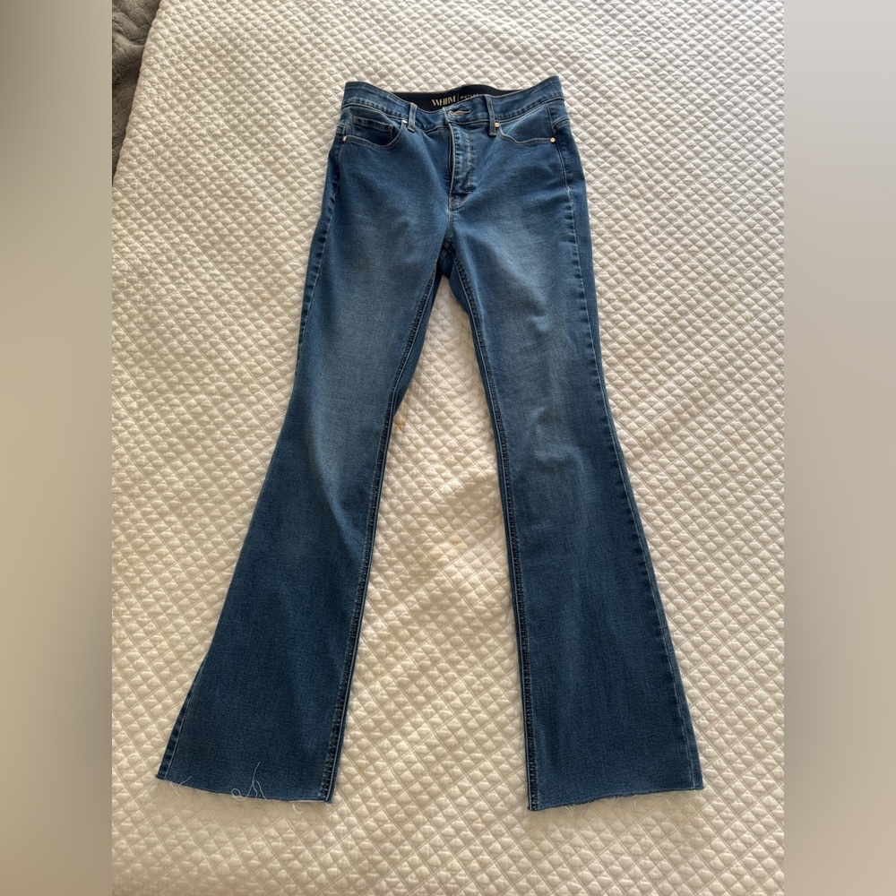 WHBM flare jeans raw hem 4R